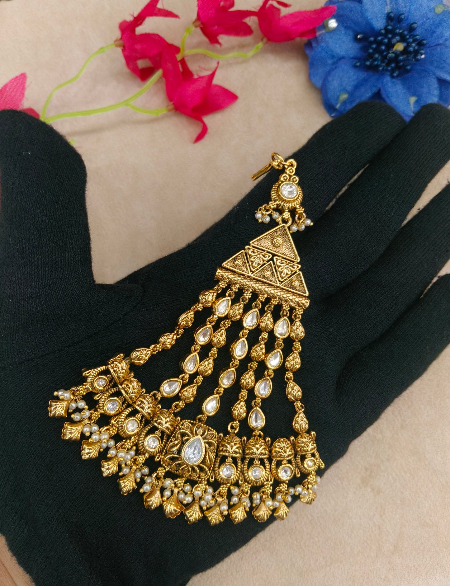 Headpassa jhumar kundan passa
