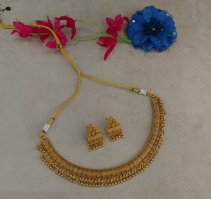 Gold Polki Necklace Jewellery Harveen Set