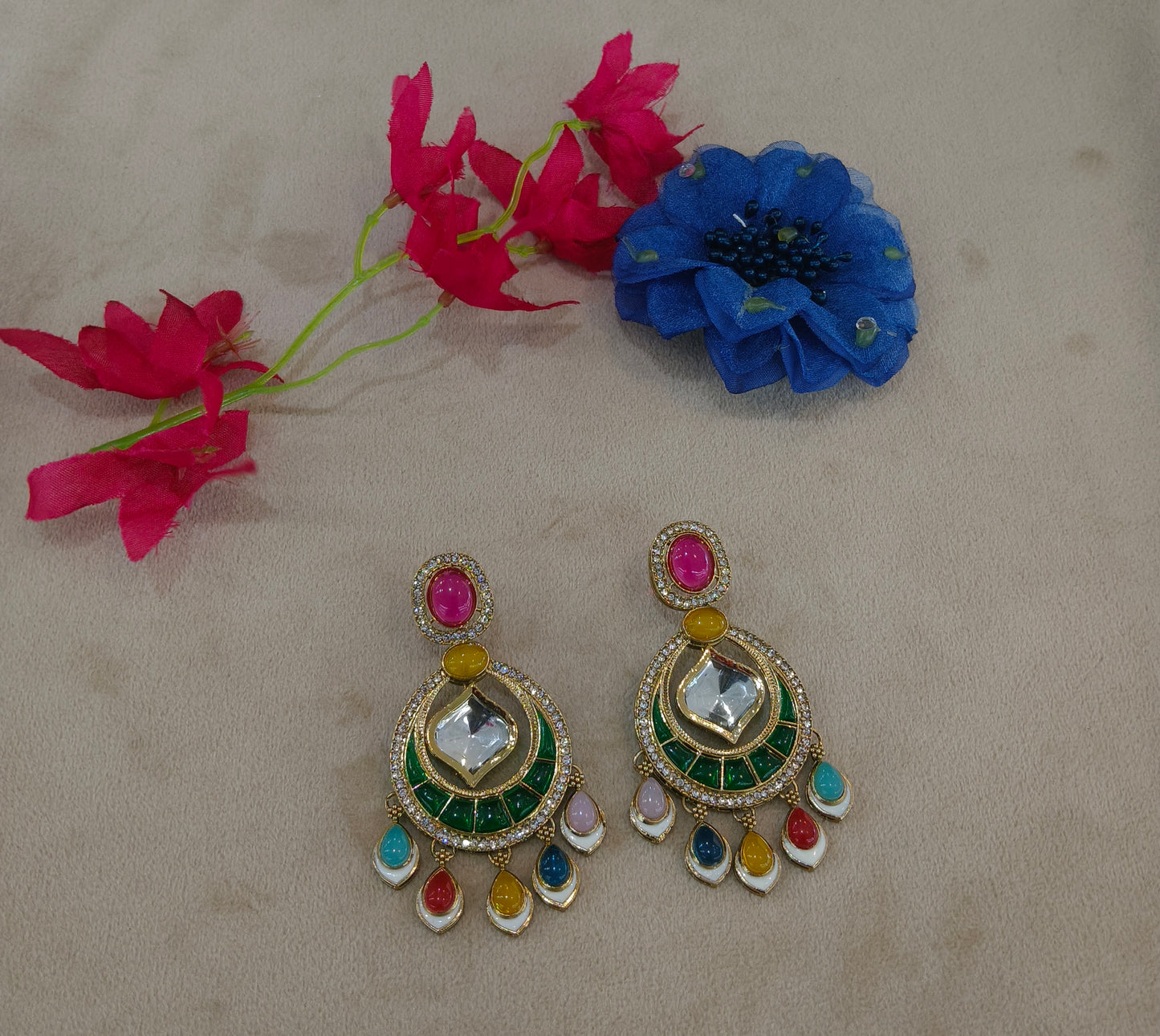 Antique Kundan Bollywood Bega Earrings