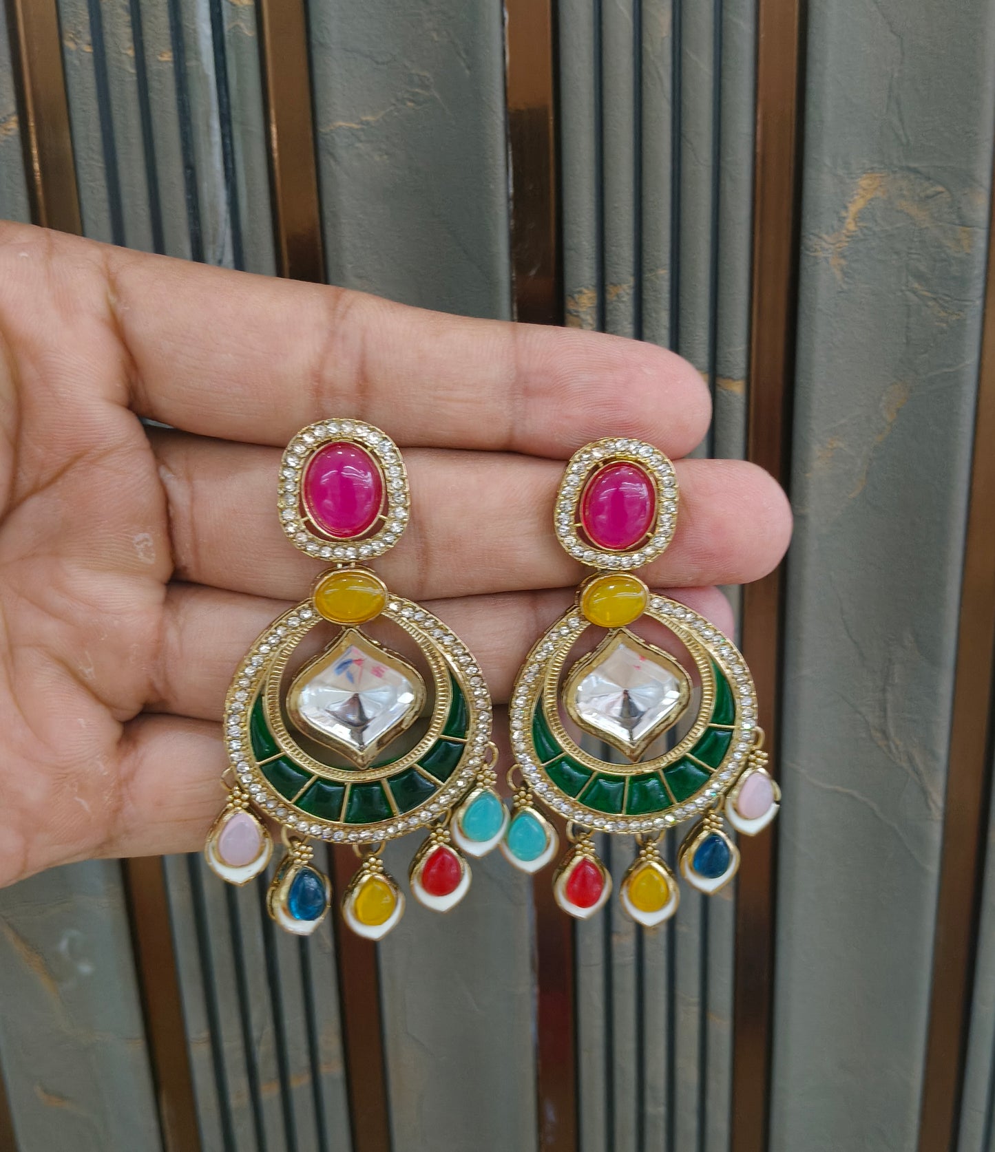 Antique Kundan Bollywood Bega Earrings