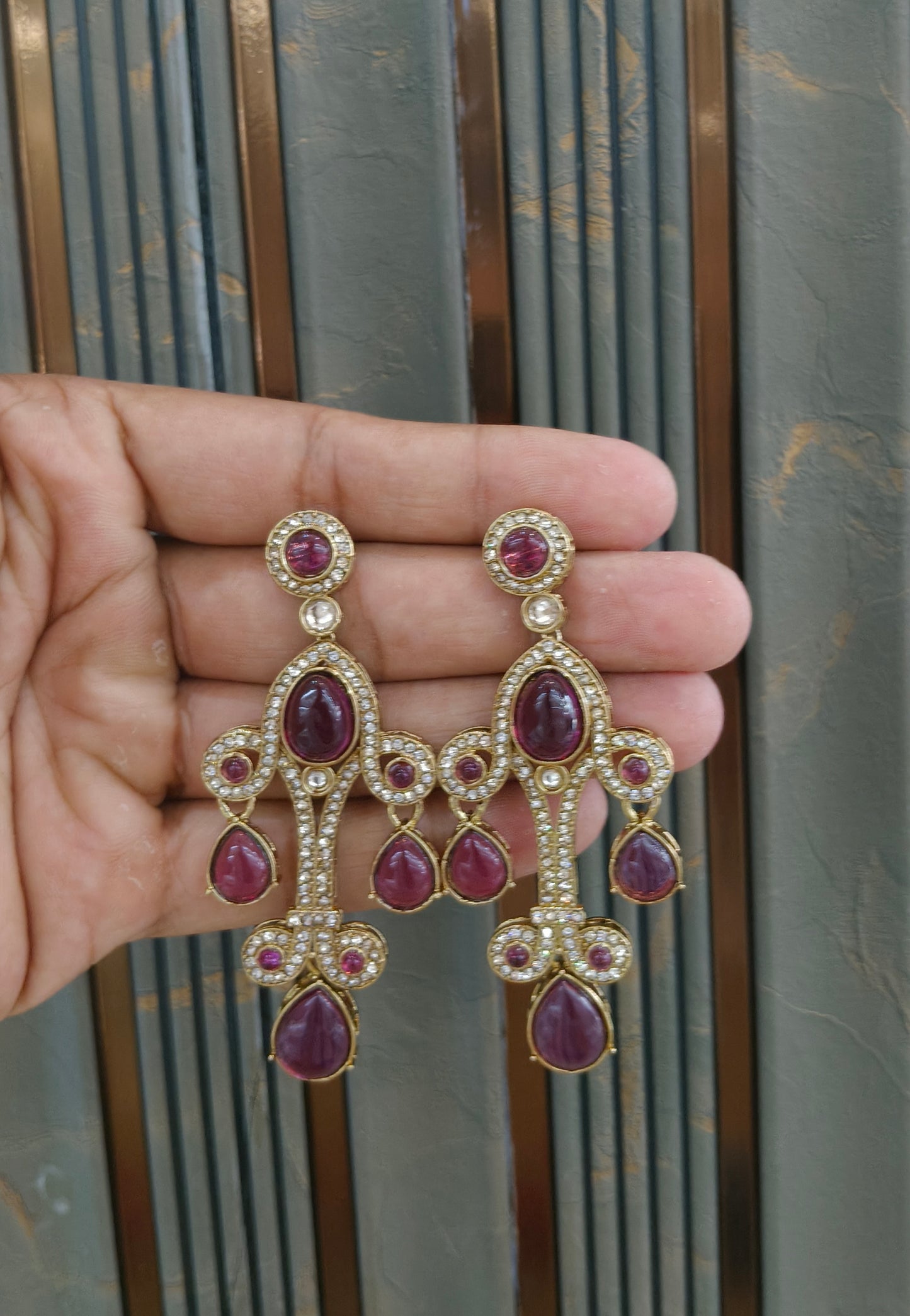 Antique Kundan Bollywood Bega Earrings