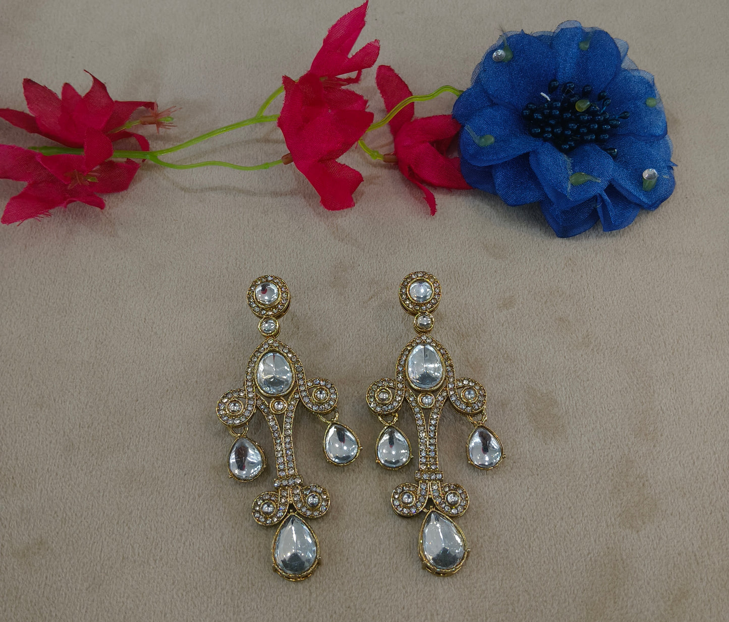 Antique Kundan Bollywood Bega Earrings