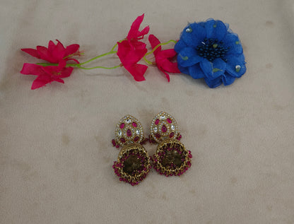 Antique Kundan Jhumki Bollywood Charan Earrings