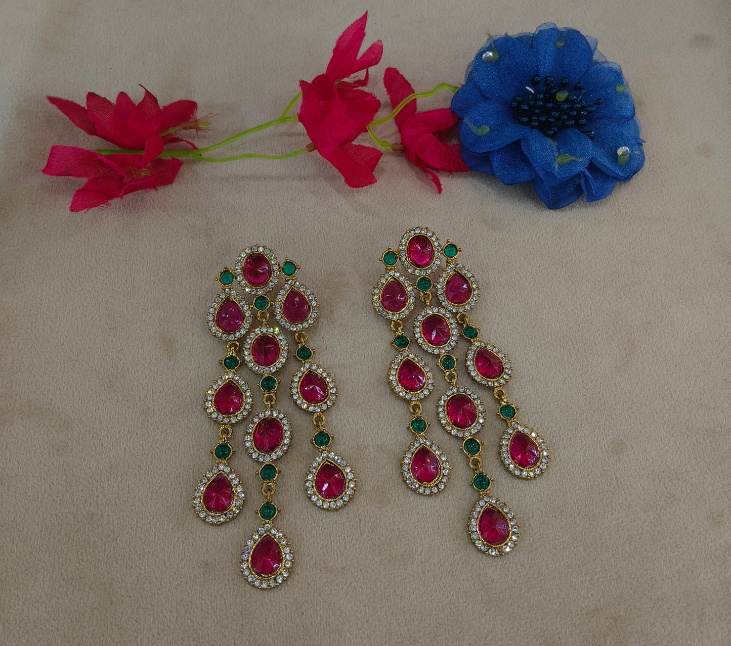 Antique Kundan Bollywood Vail Earrings