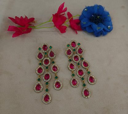 Antique Kundan Bollywood Vail Earrings
