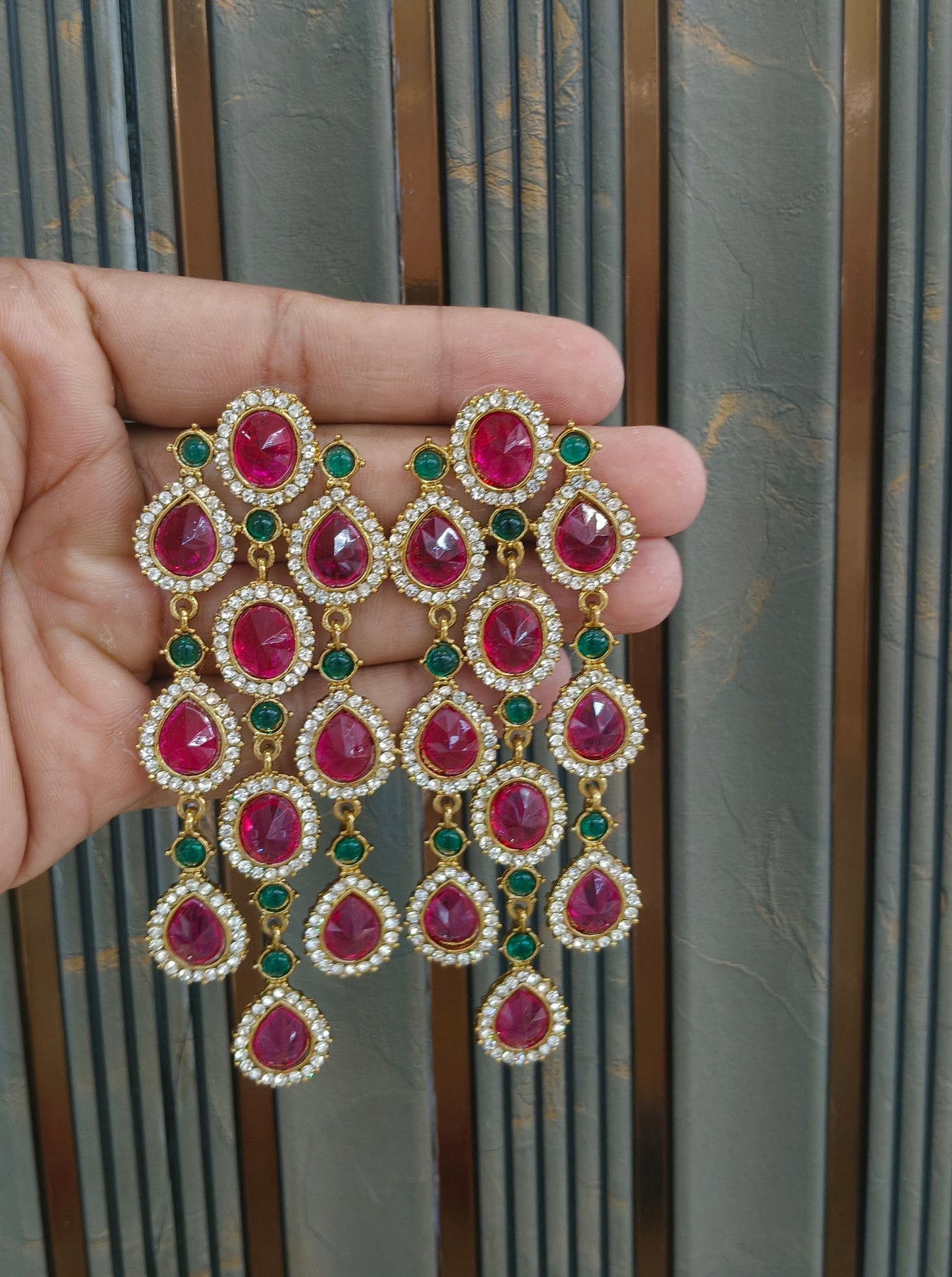 Antique Kundan Bollywood Vail Earrings