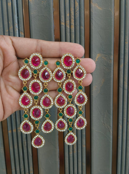 Antique Kundan Bollywood Vail Earrings