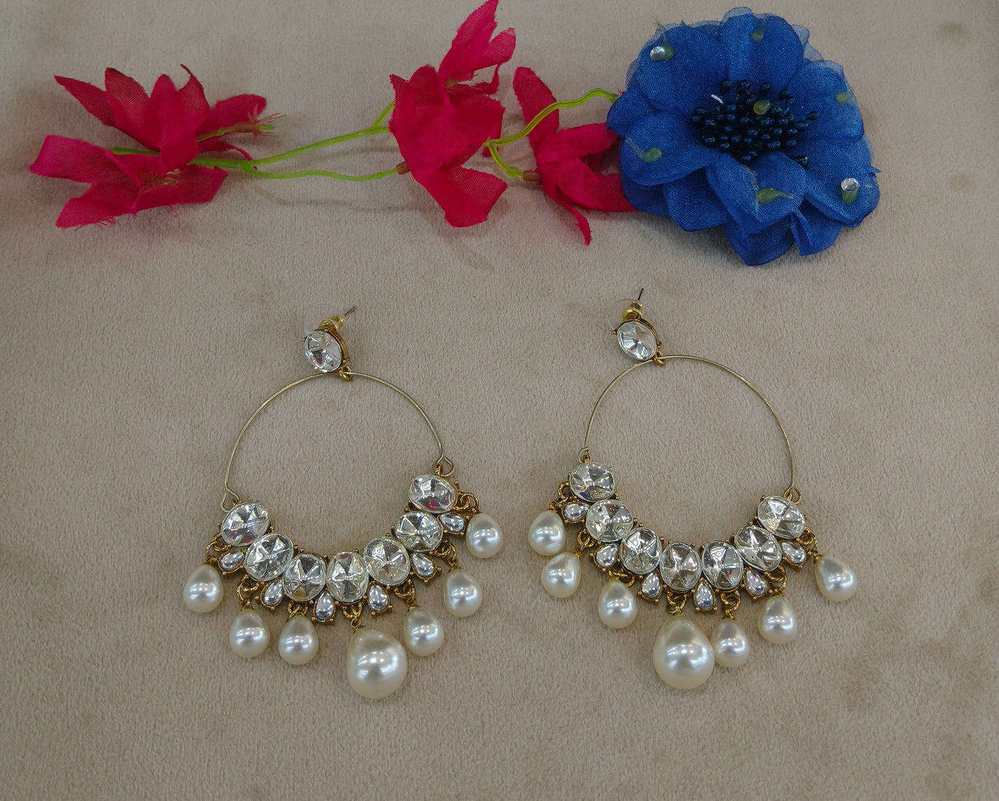 Antique Kundan Bollywood Vail Earrings