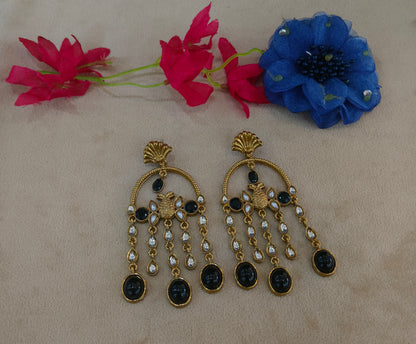 Antique Kundan Bollywood Vail Earrings