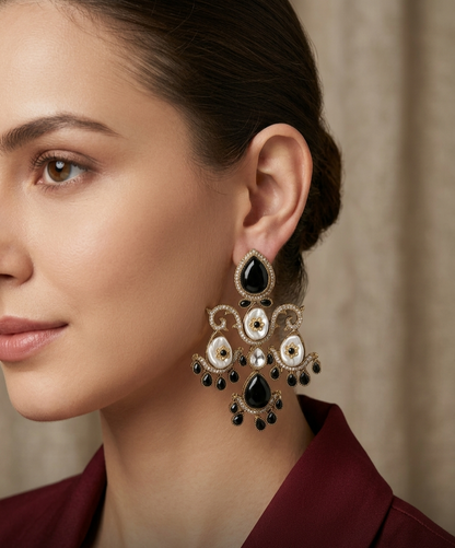 Antique Kundan Bollywood Charan Earrings