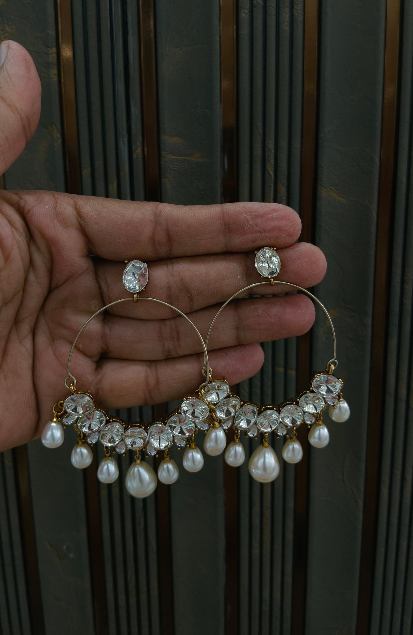 Antique Kundan Bollywood Vail Earrings
