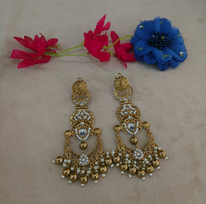 Antique Kundan Bollywood Charan Earrings