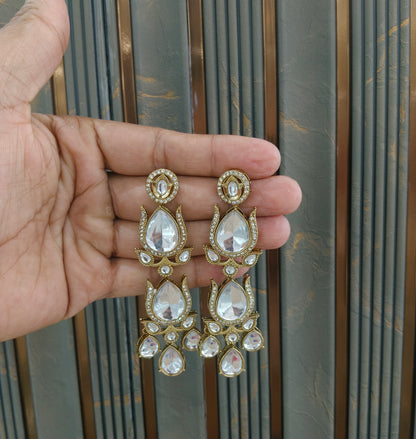 Antique Kundan Bollywood Charan Earrings