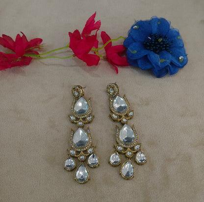 Antique Kundan Bollywood Charan Earrings