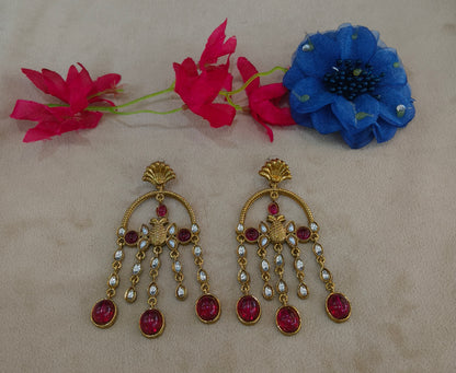 Antique Kundan Bollywood Vail Earrings