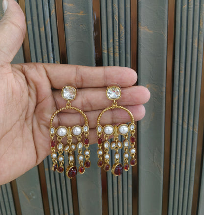 Antique Kundan Bollywood Vail Earrings