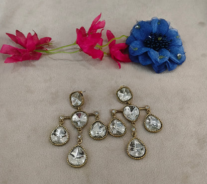 Antique Kundan Bollywood Charan Earrings