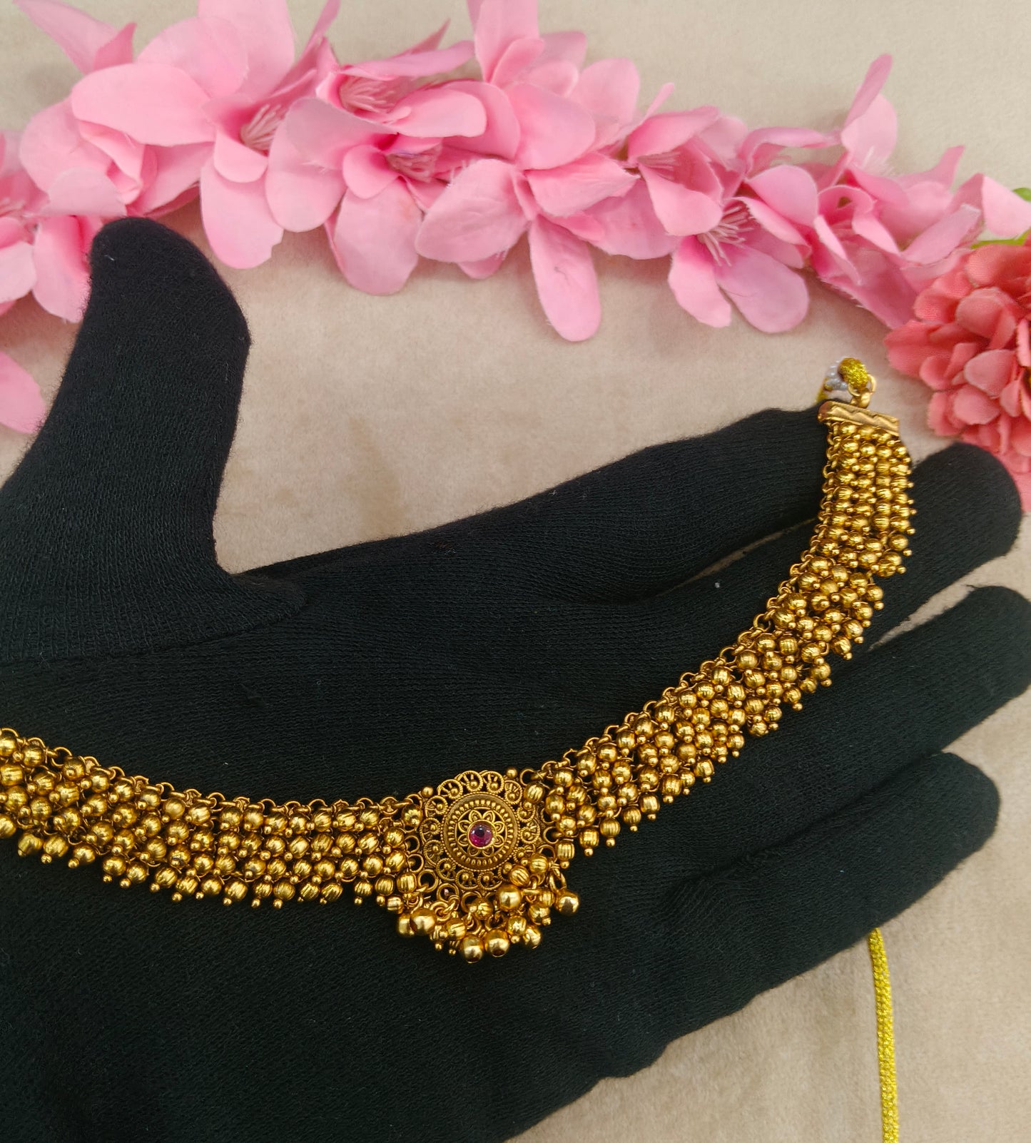 Gold Polki Necklace Jewellery Zarina Set