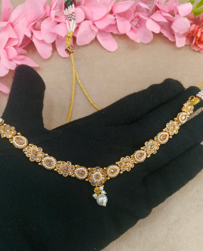 Gold Polki Necklace Jewellery Roma Set