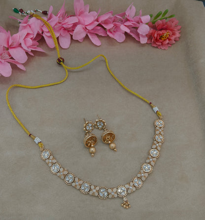 Gold Polki Necklace Jewellery Roma Set