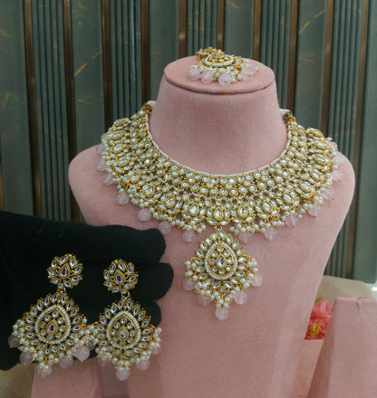 Pink Kundan Necklace Jewellery Anu Set