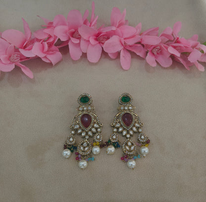 Antique Kundan Bollywood Kanif Earrings