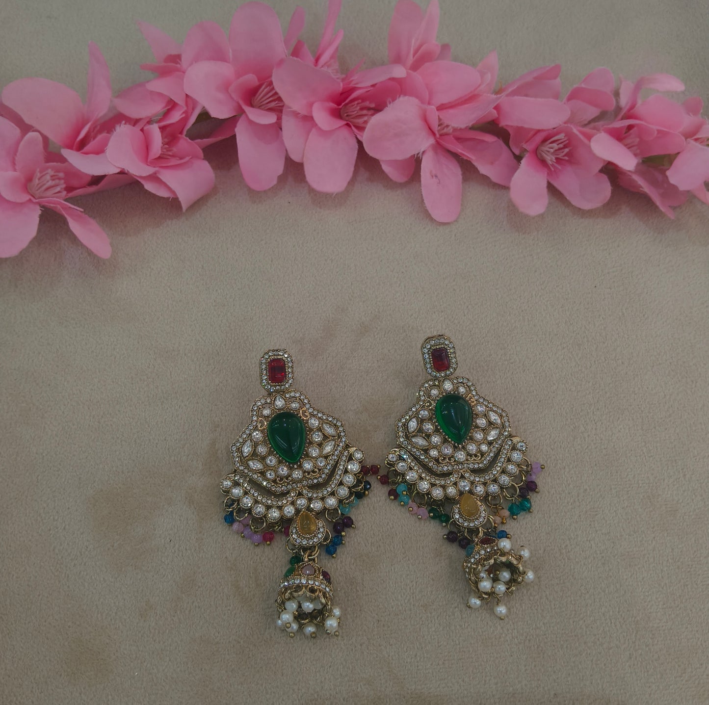 Antique Kundan Bollywood Kanif Earrings