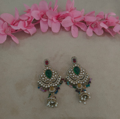 Antique Kundan Bollywood Kanif Earrings