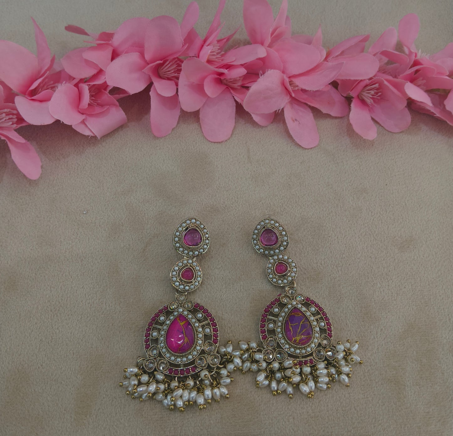 Antique Kundan Bollywood Kanif Earrings