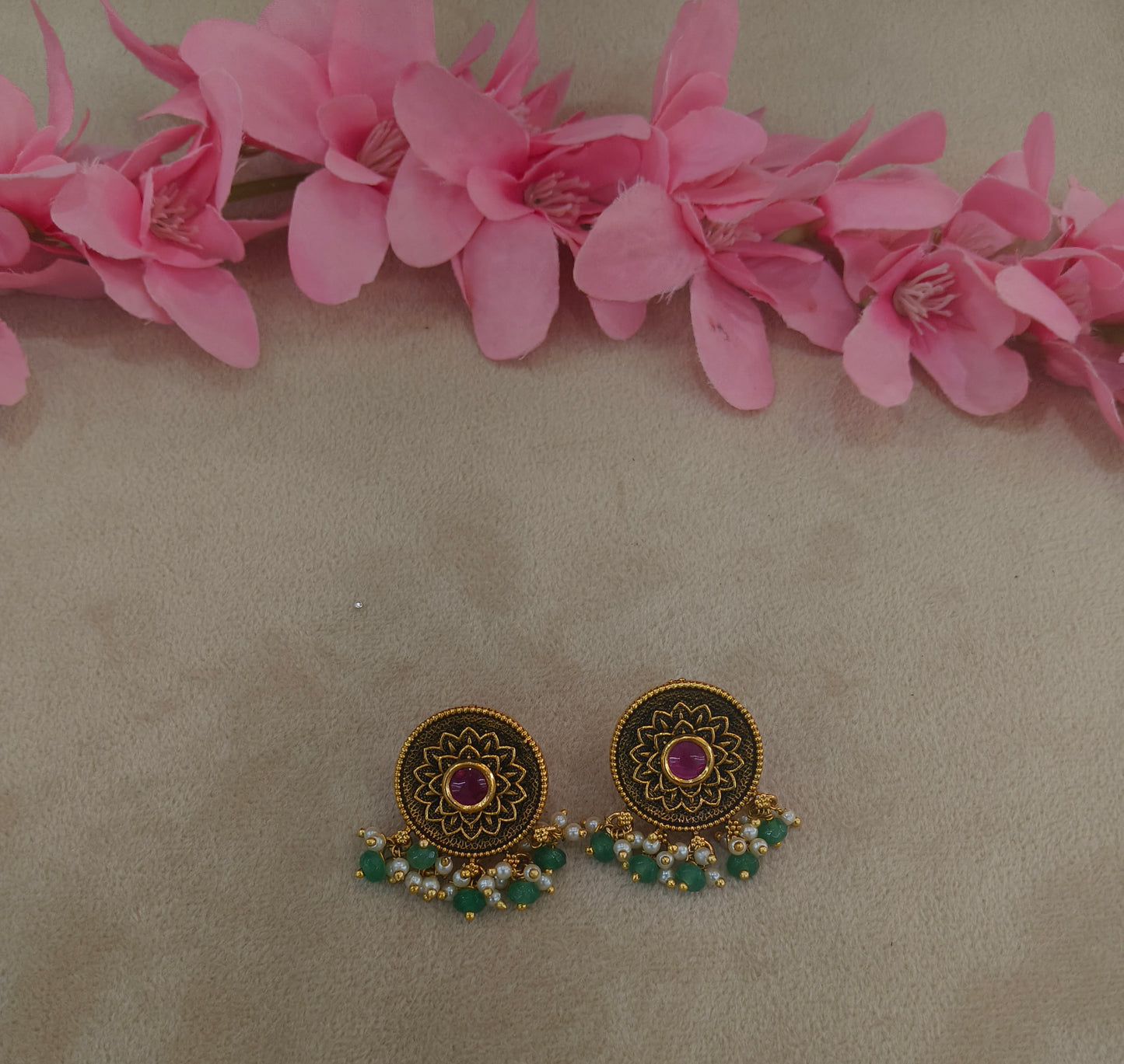Gold Polki Yaad Earrings