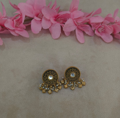 Gold Polki Yaad Earrings