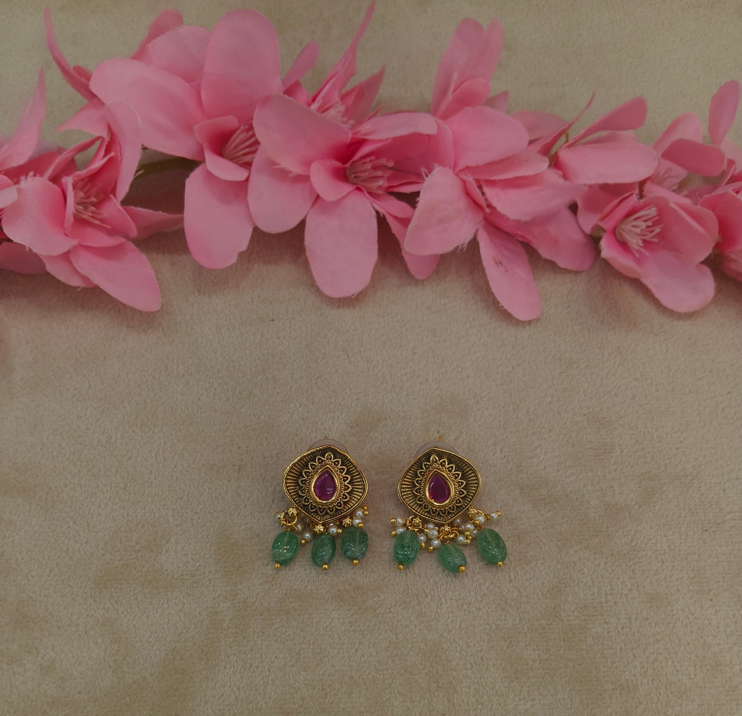 Gold Polki Yaad Earrings