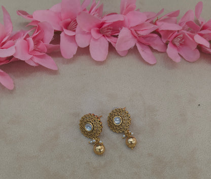 Gold Polki Yaad Earrings
