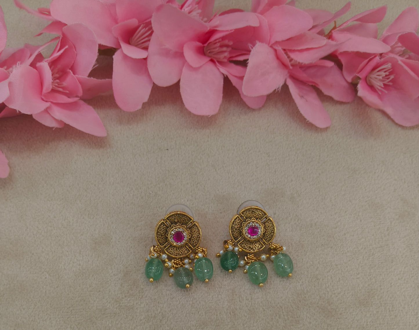 Gold Polki Yaad Earrings