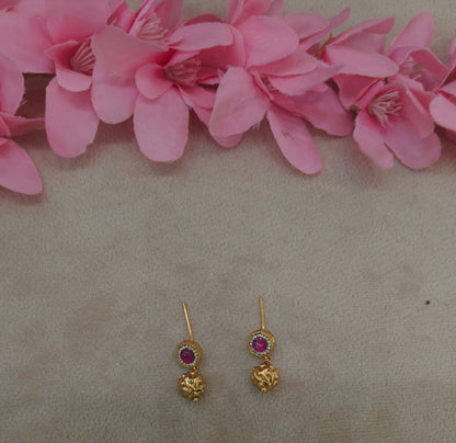 Gold Polki Ruby Yaad Earrings