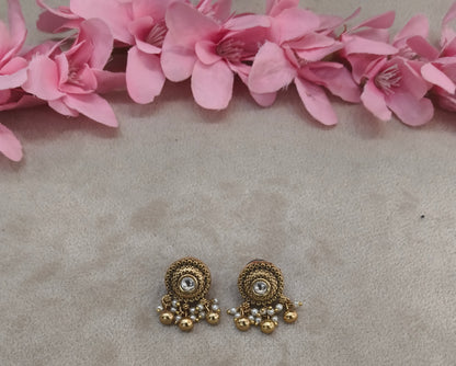 Gold Polki Yaad Earrings