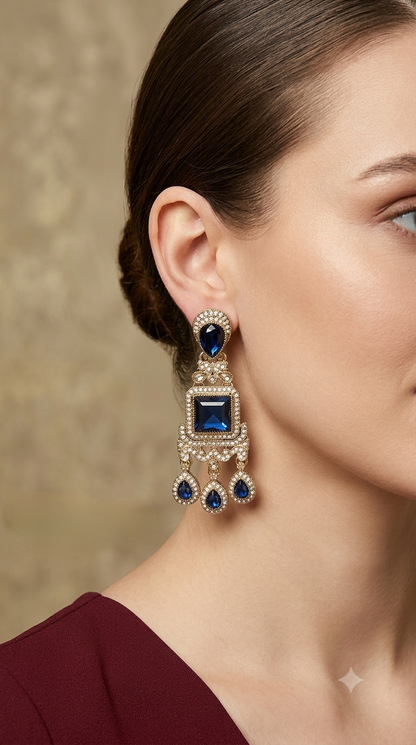 Antique Blue Bollywood Nitika Earrings