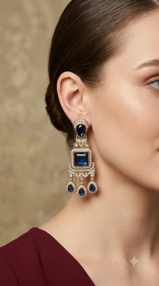 Antique Blue Bollywood Nitika Earrings