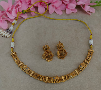 Gold Polki Necklace Jewellery Zarina Set