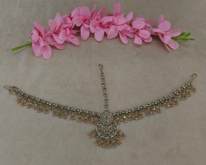 Antique Crystal Sheesh Phool Headpiece Matha Patti