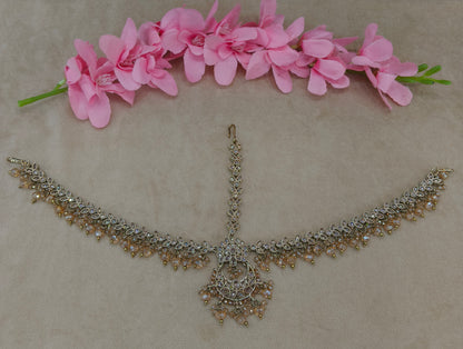 Antique Crystal Sheesh Phool Headpiece Matha Patti