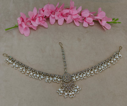 Antique White Sheesh Phool Headpiece Matha Patti