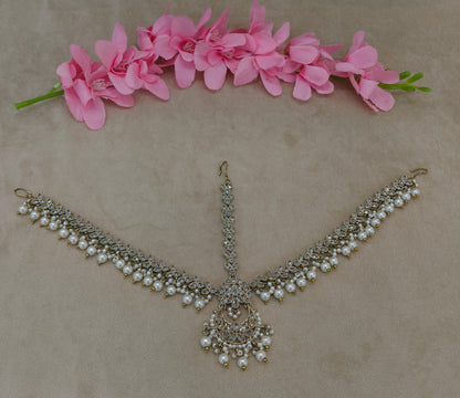 Antique White Sheesh Phool Headpiece Matha Patti