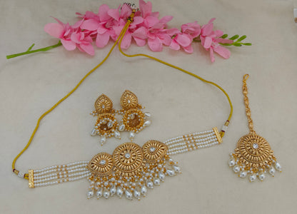 Gold Polki Necklace Jewellery Sonia Set
