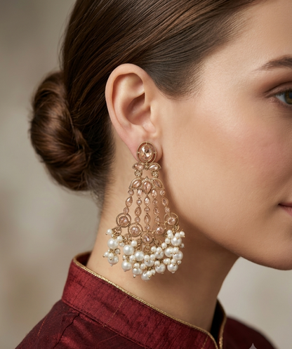 Antique Gold Bollywood Teji  Earrings