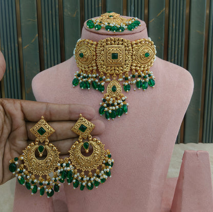 Gold Polki Necklace Jewellery Sonia Set