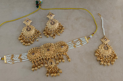 Gold Polki Necklace Jewellery Sonia Set