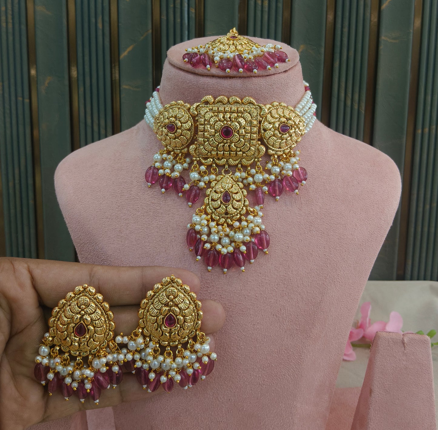 Gold Polki Necklace Jewellery Sonia Set