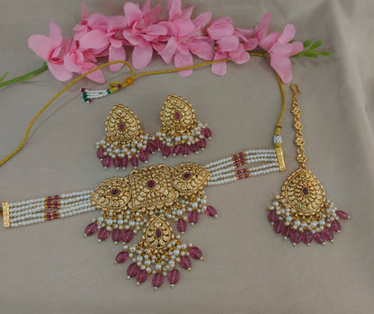 Gold Polki Necklace Jewellery Sonia Set