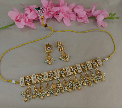 Gold Polki Necklace Jewellery Sonia Set